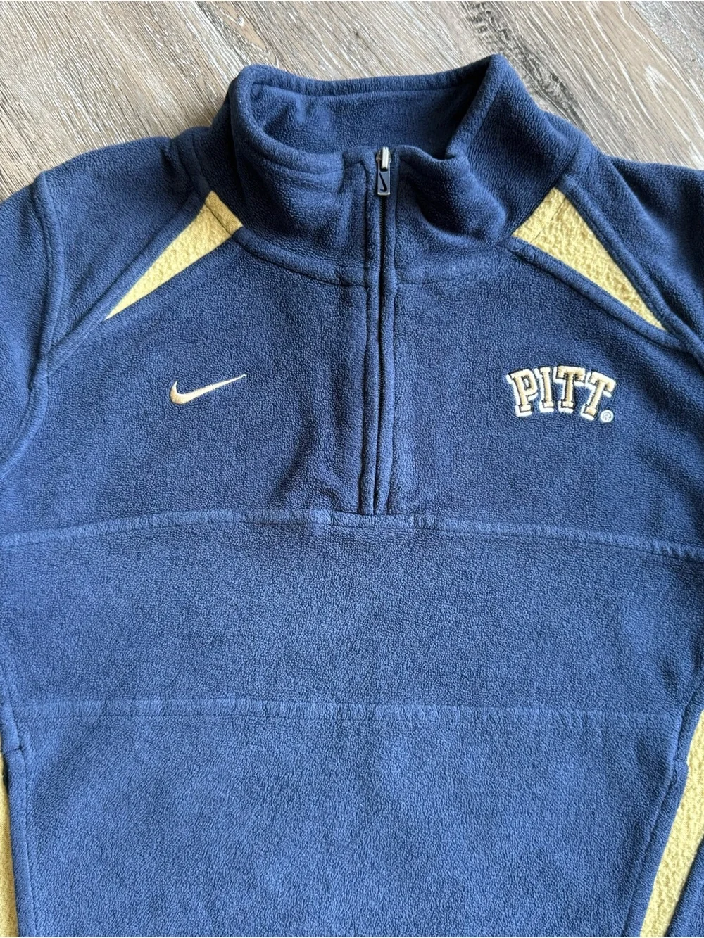 🧸 Nike | Kids Pitt Navy & Gold Quarter-Zip Fleece Jacket
